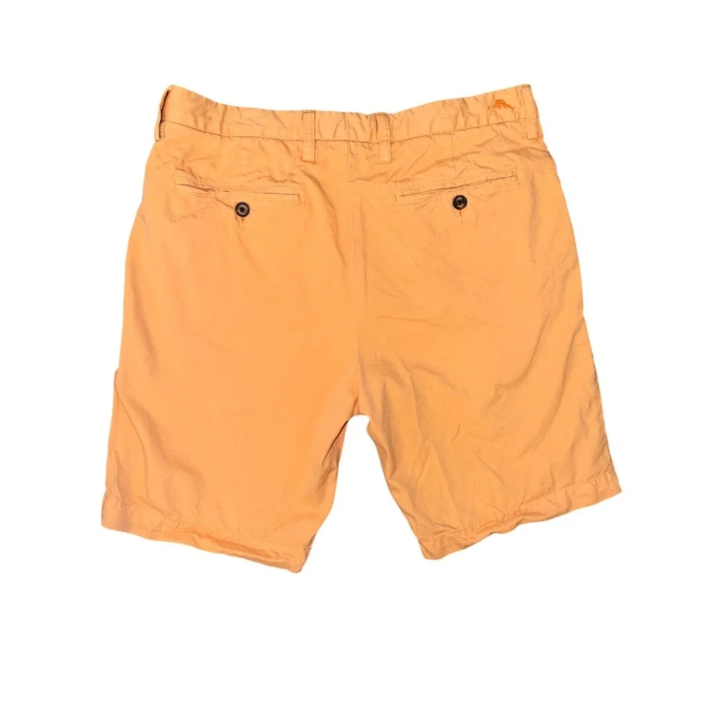 Tommy Bahama Boracay Shorts Mens 32 Orange Pima Cotton Modal Chino Peach